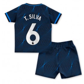 Chelsea Thiago Silva #6 Borta Kläder Barn 2023-24 Kortärmad (+ Korta byxor)